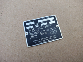 Type Plate (Rowe-AMi Tl-1)