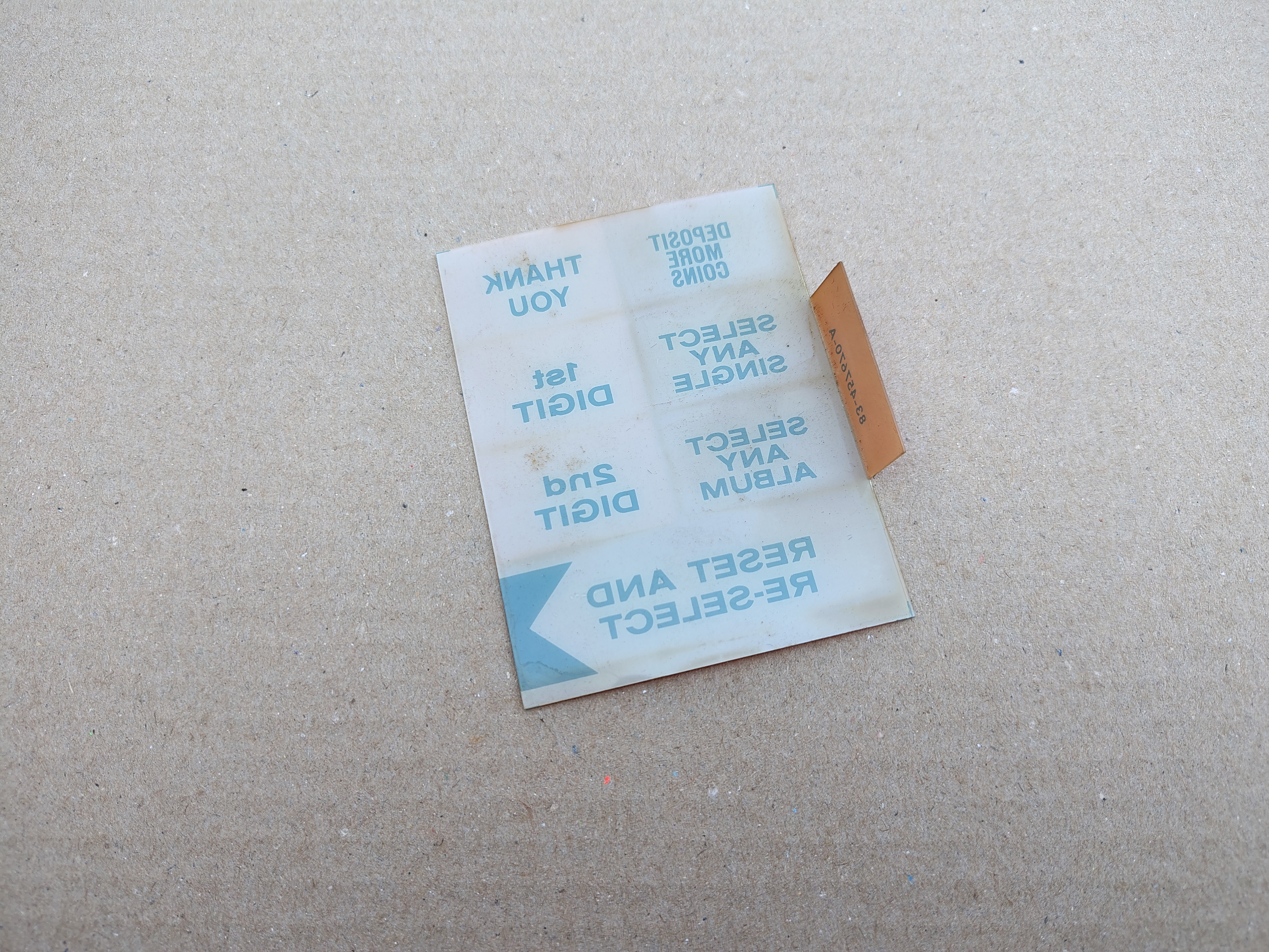 Selection Plastic (Seeburg Entertainer/ ESTD2) USA