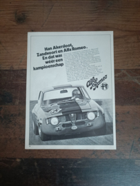Reclame: Alfa Romeo Giulia GTA (1972) 29 x 21 cm