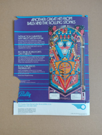 Flyer/ Folder: Bally Rolling Stones (1980) Flipperkast