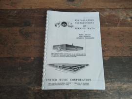 Service Manual: (United UPA-100) 1957 NEW!!!