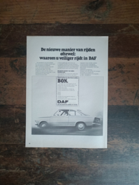 Reclame: DAF 55/ Coupe / Variomatic (1971) 29 x 21 cm