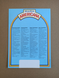 Flyer: Wurltizer Americana 3800 (1974) jukebox