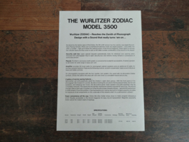 Flyer / Folder (Wurlitzer 3500/ Zodiac) jukebox