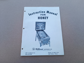 Instruction Manual: Williams Honey (1972) pinball