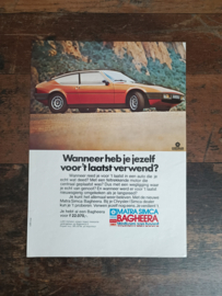 Reclame: Matra- Simca Bagheera (1978) 29 x 21 cm