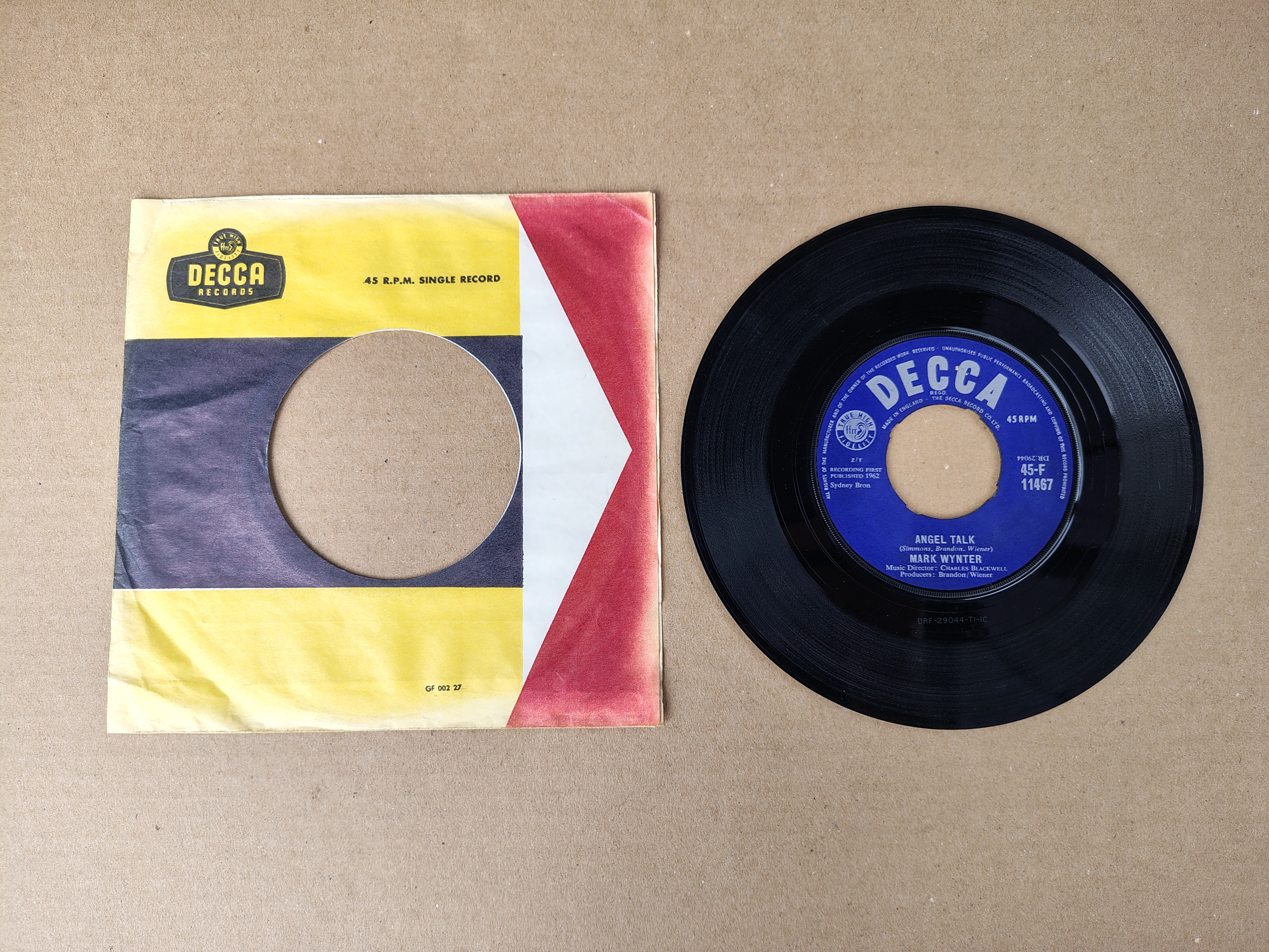 7" Single: Mark Wynter - Angel Talk (1962)