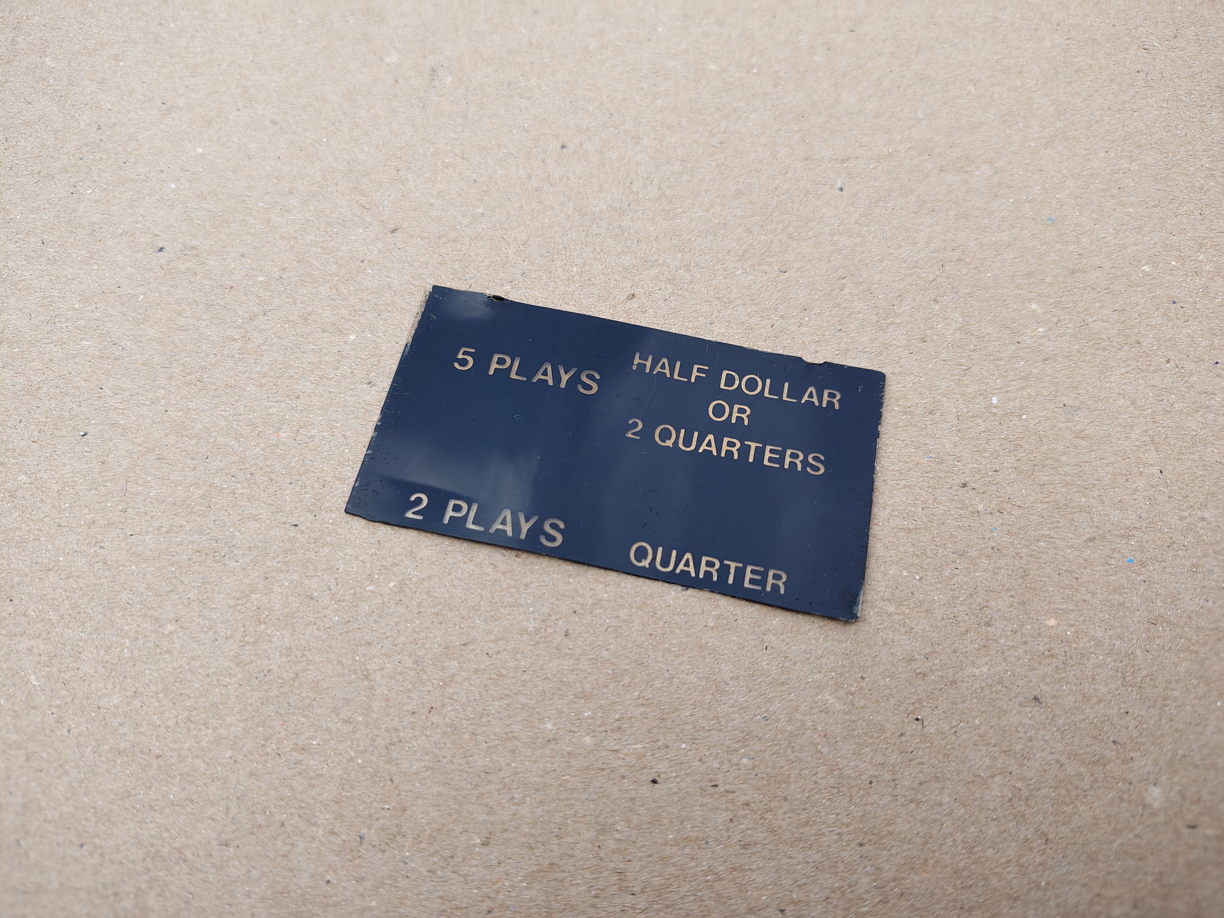 Pricing Plastic/ Insert (Wurlitzer 3000)