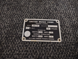 Type Plate (United UPB-100)