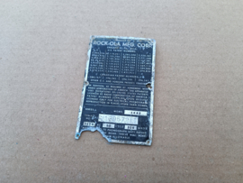 Type Plate (Rock-Ola 1442)