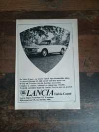 Reclame: Lancia Fulvia Coupe (1971) 29 x 21 cm