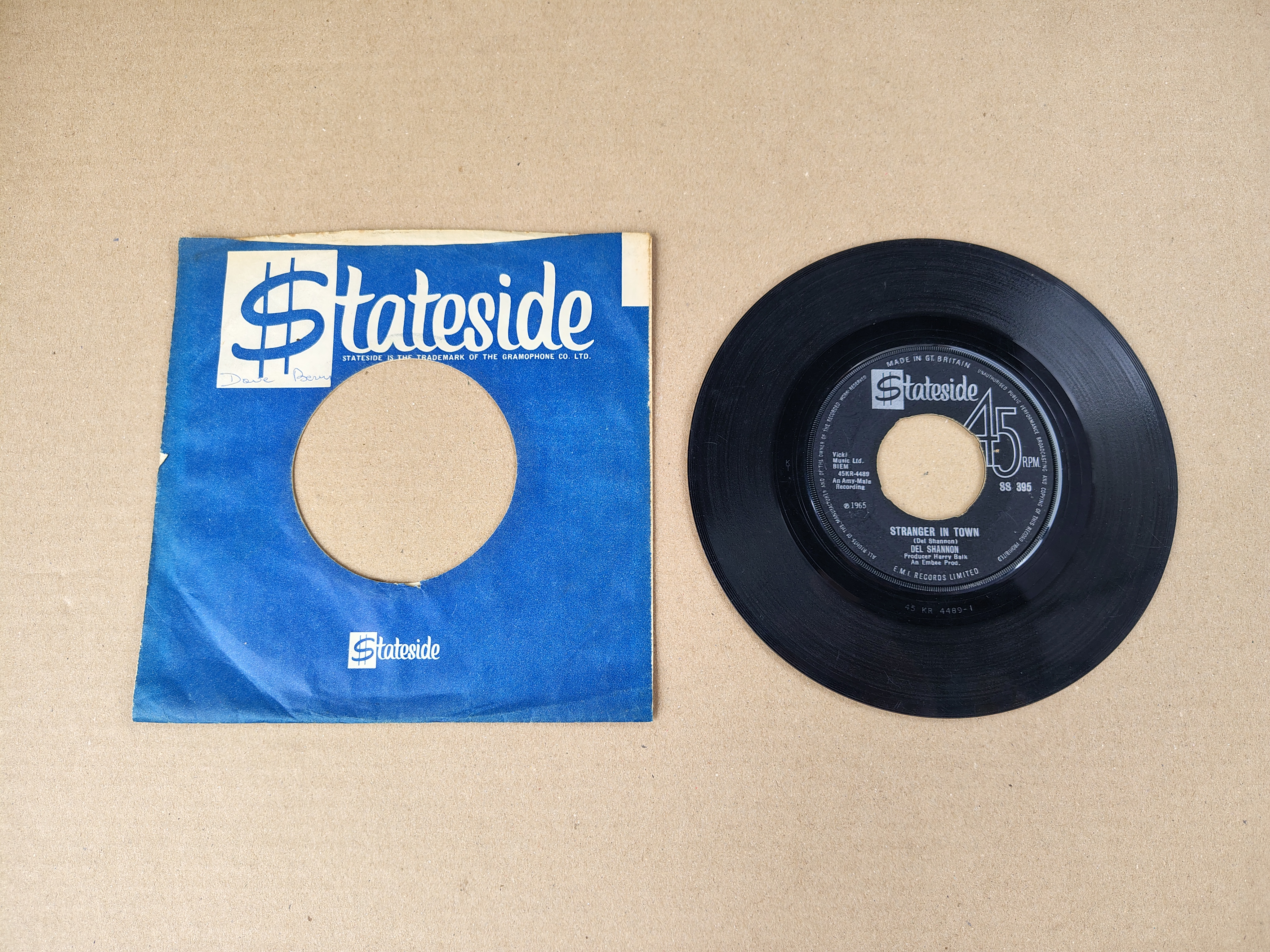 7" Single: Del Shannon - Stranger In Town (1965)