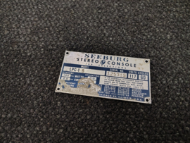 Type Plate (Seeburg LPC1) USA