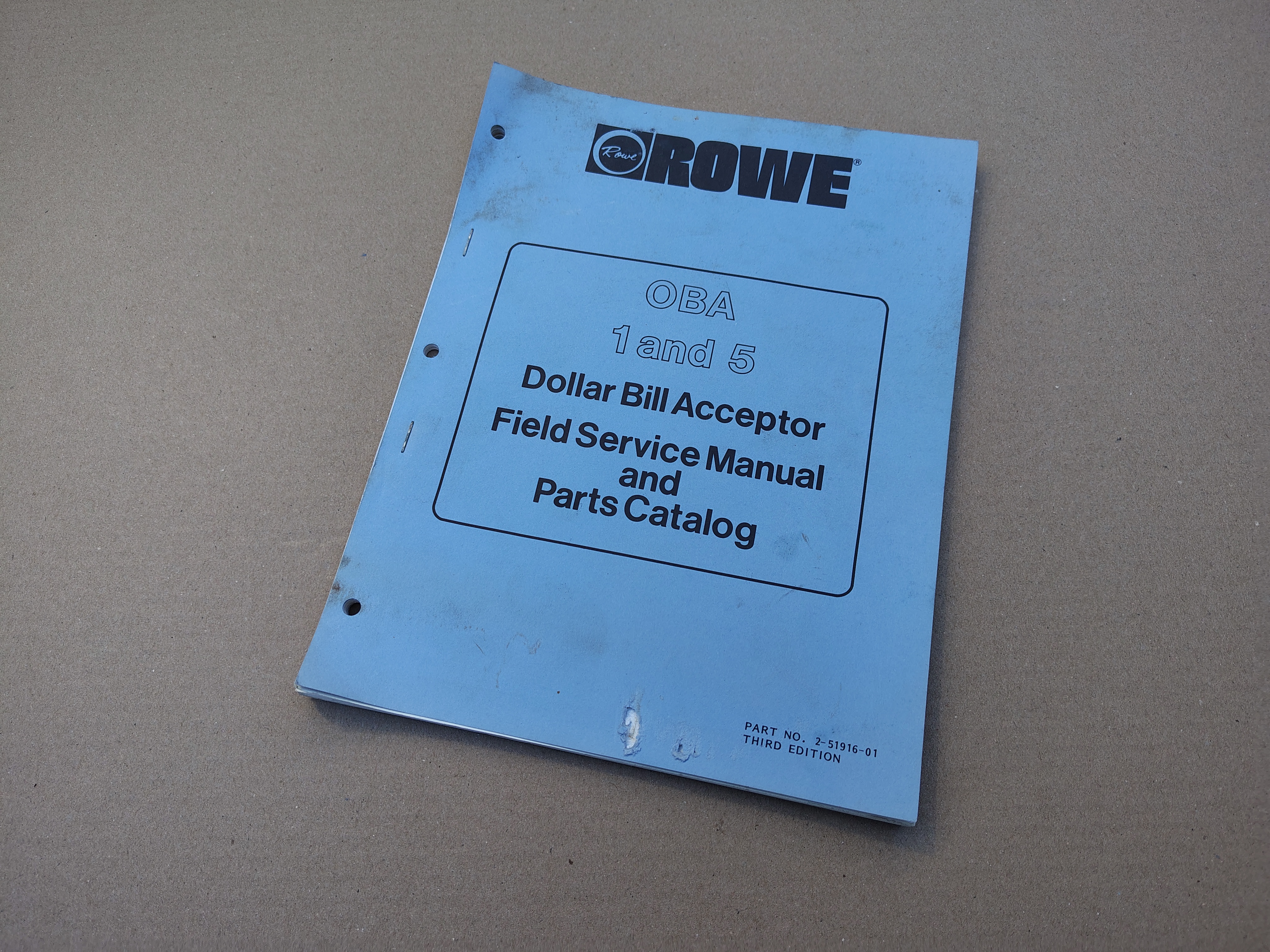 Manual: Dollar Bill Acceptor/ OBA 1 And 5  (Rowe-AMi Div)