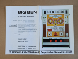 Flyer/ Reclame: Bergmann Big Ben (1972) Wand Gokkast