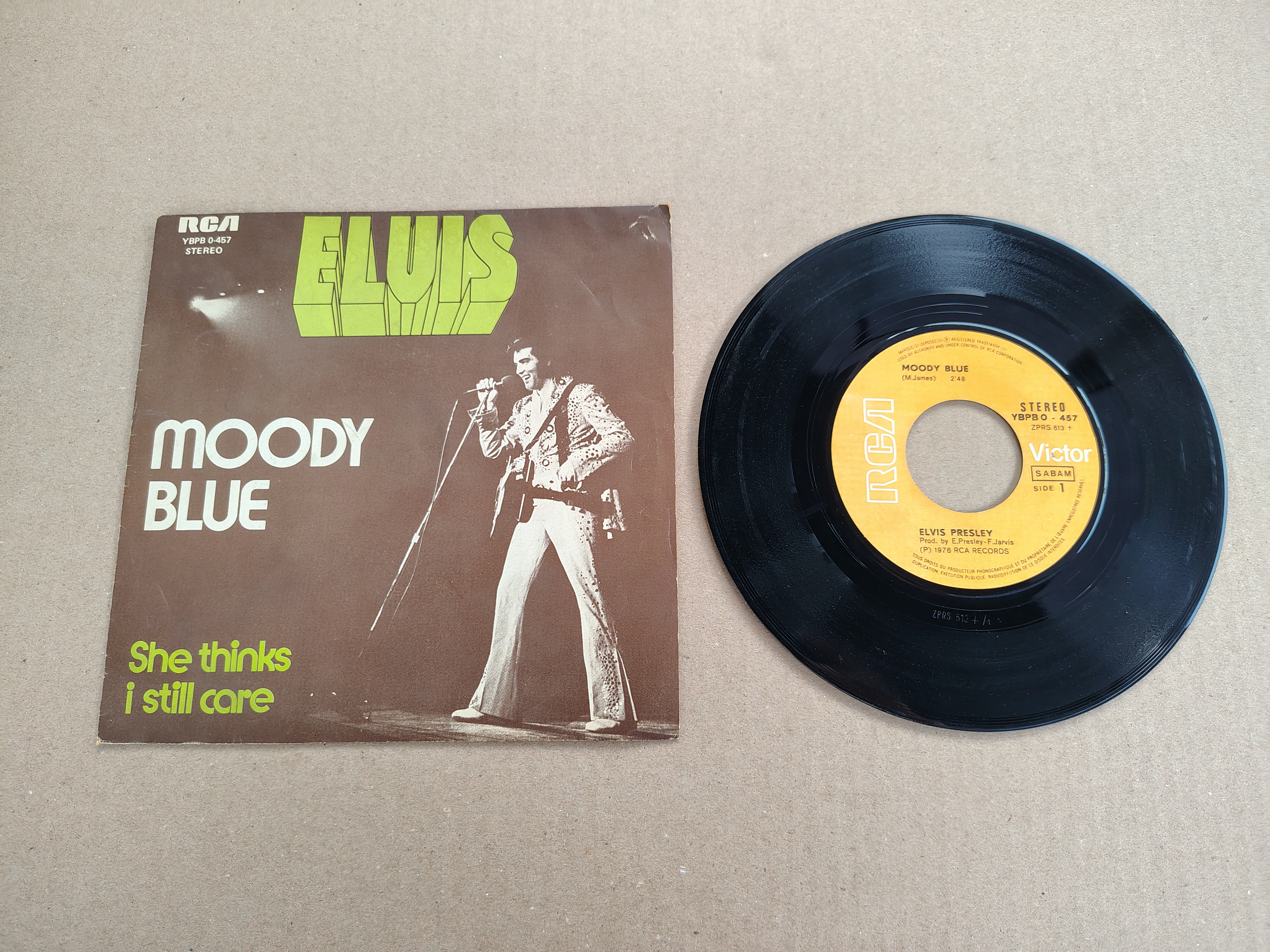 7" Single: Elvis Presley - Moody Blue (1976)