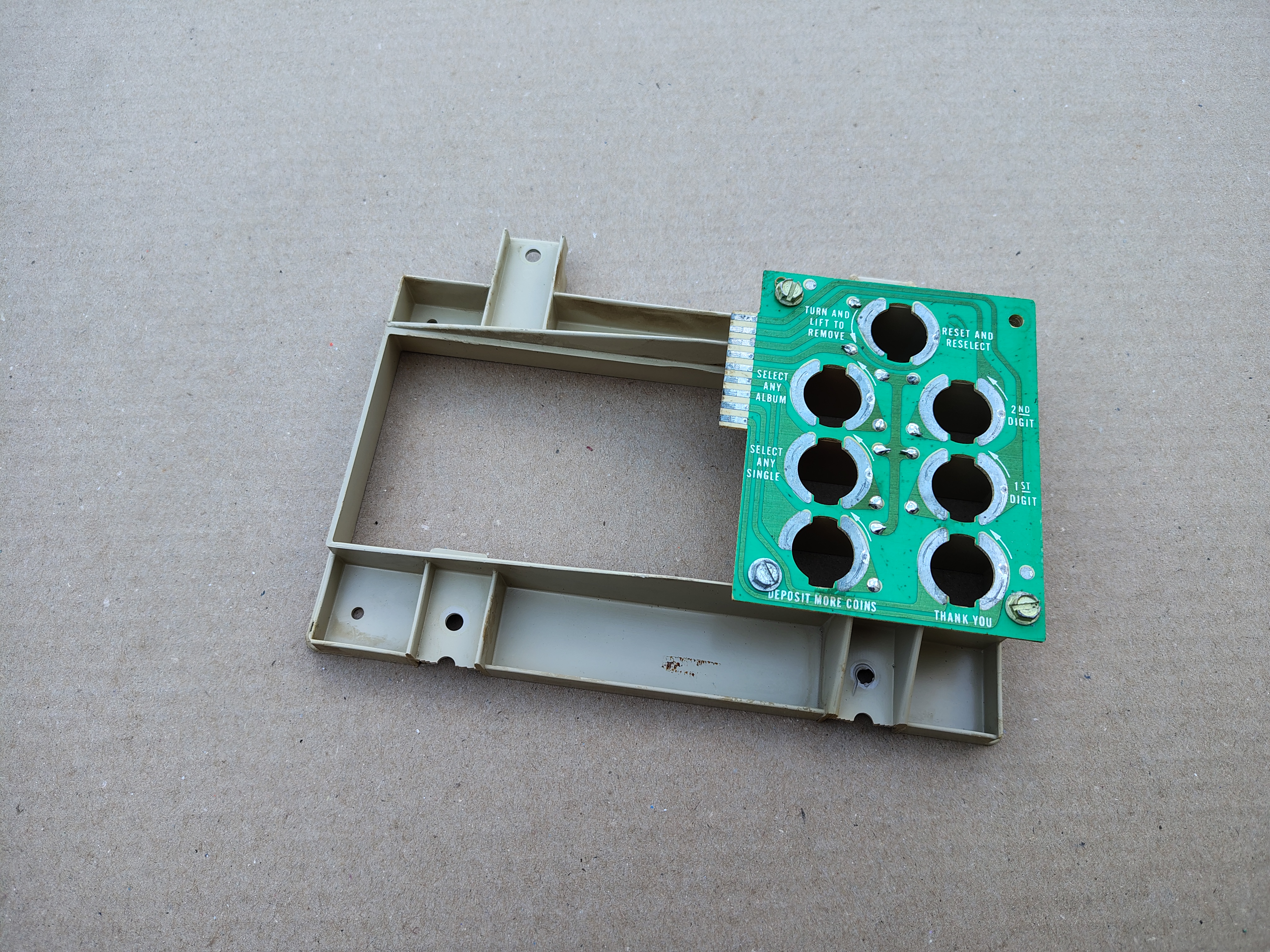 Pricing Frame/ Plastic + Lamp Board (Seeburg Vogue/ STD160)