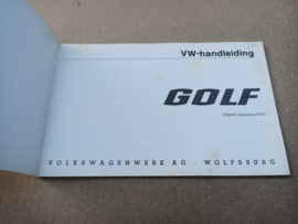 Instruction Book: Volkswagen Golf 1 (1975)