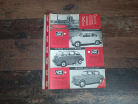Reclame: Fiat 600/ 1100/ 1400/ 1900 (1958) 29 x 21 cm