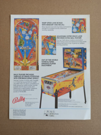 Flyer: Bally Star trek (1979) Flipperkast