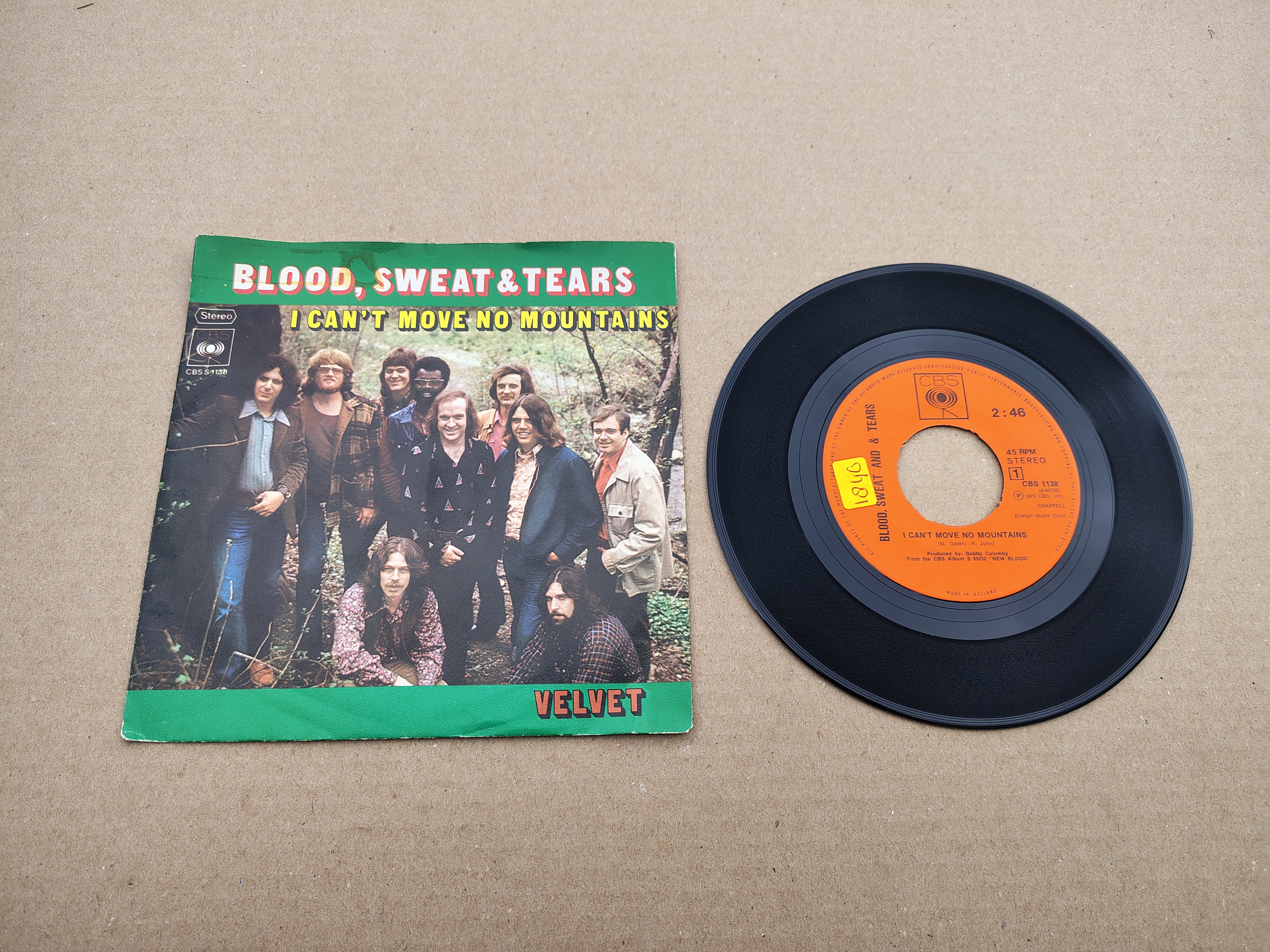 7" Single: Blood, Sweat & Tears - I Can't Move No Mountains (1972)