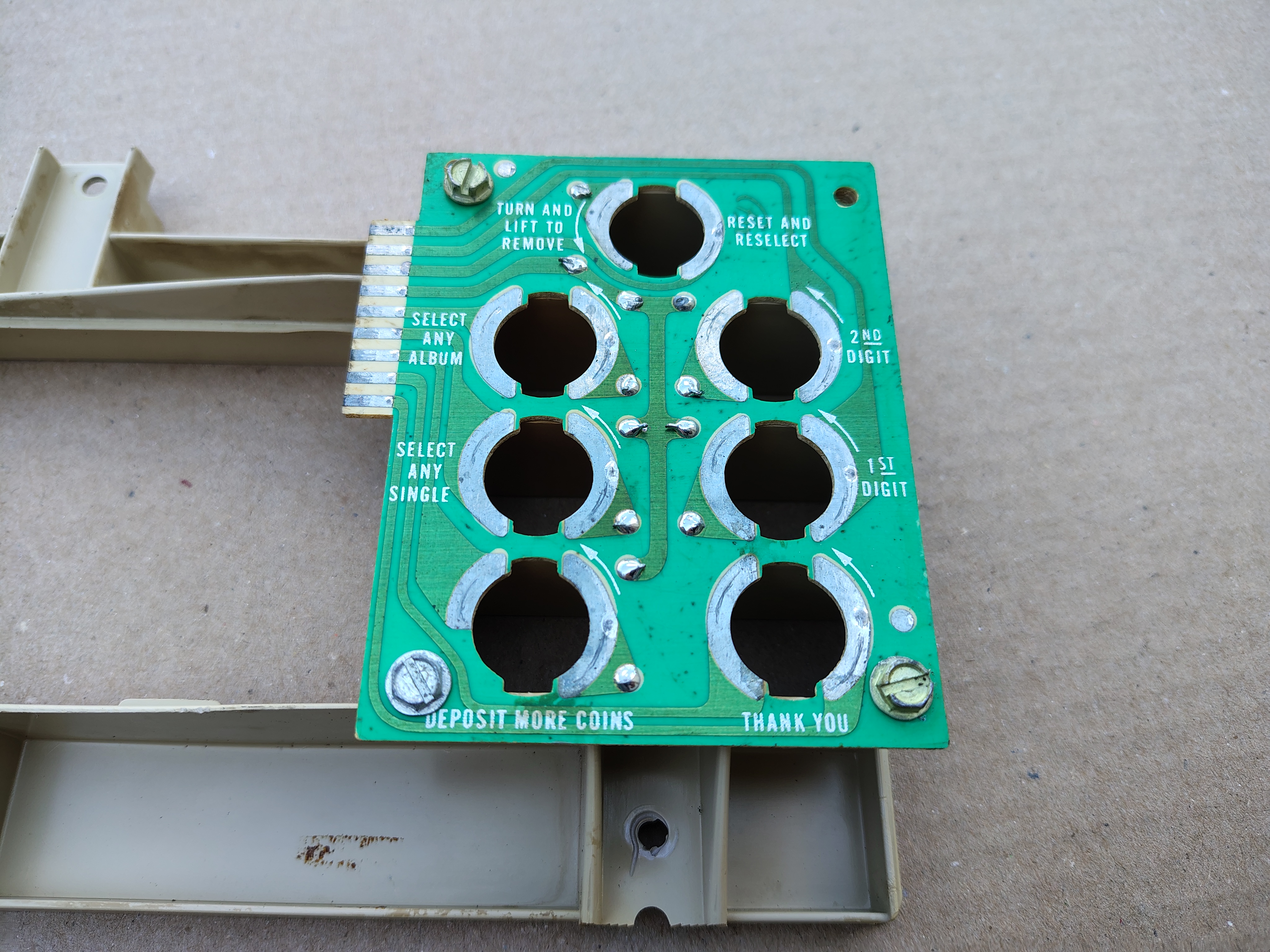 Pricing Frame/ Plastic + Lamp Board (Seeburg Vogue/ STD160)