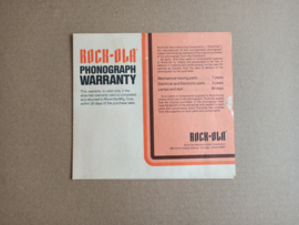 Phonograph Warranty Paper (Rock-ola)