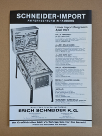 Flyer importeur: Bally Marinier (1972) Flipperkast