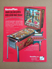 Flyer/ Folder: Gameplan Sharpshooter (1979) Flipperkast
