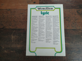Flyer: Wurlitzer Lyric (1976) jukebox