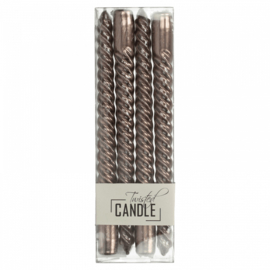Candle Twisted Wax Copper 7.8x2.5x26cm BOX/4