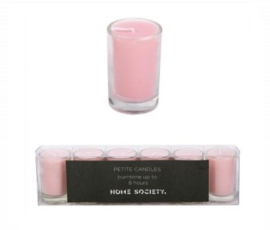 Home Society Votive Mini Candle Pink set van 6