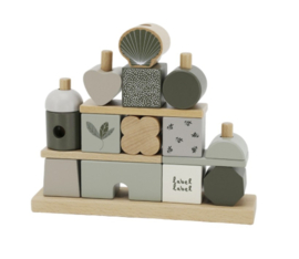 Label Label - Houten blokkenhuis- Olive Green