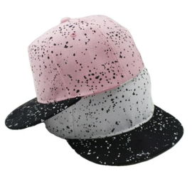 Cap Roze/Zwart stippen