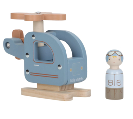 Houten speelgoed helikopter - Blauw