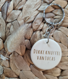 Houten sleutelhanger - rond