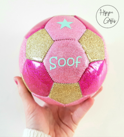 Voetbal mini (15cm) glitter  met naam