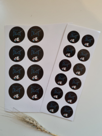 Sticker - babyshower - zwart blauw - per 10 stuks