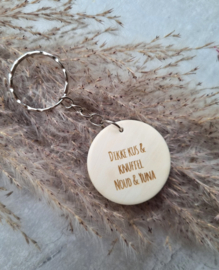 Houten sleutelhanger - rond