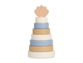 Jollein - Houten Stapeltoren - Shell Blue