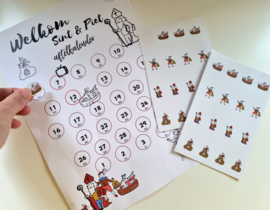 Sticker - aftelkalender 32 stuks