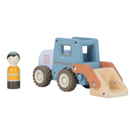 Houten bulldozer – Blauw – Essentials