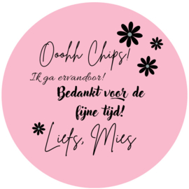 Sticker - Bedankt Chips -  per stuk