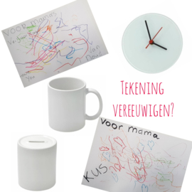 Spaarpot met tekening