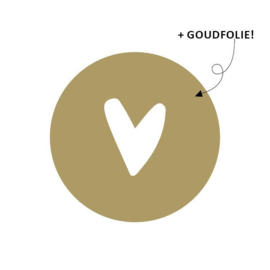 10x Sticker | Hartje goud/wit