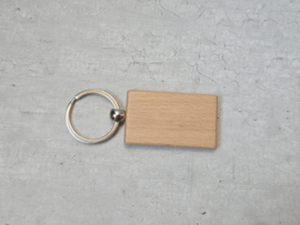 Houten sleutelhanger - rechthoek