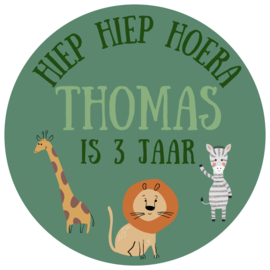 Sticker - traktatie - wilde dieren - per 10 stuks