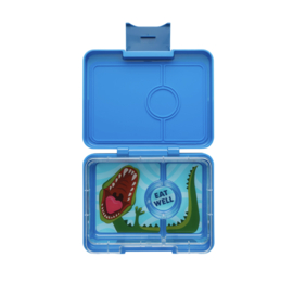 Yumbox Snack 3-vakken - Surf Blue/ Dinosaur Tray