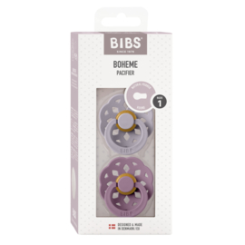 BIBS BOHEME 2 pack Fossil grey/Mauve - maat 1