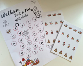 Sticker - aftelkalender 32 stuks